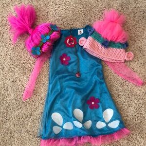 Princess poppy costume with custom crocheted hat